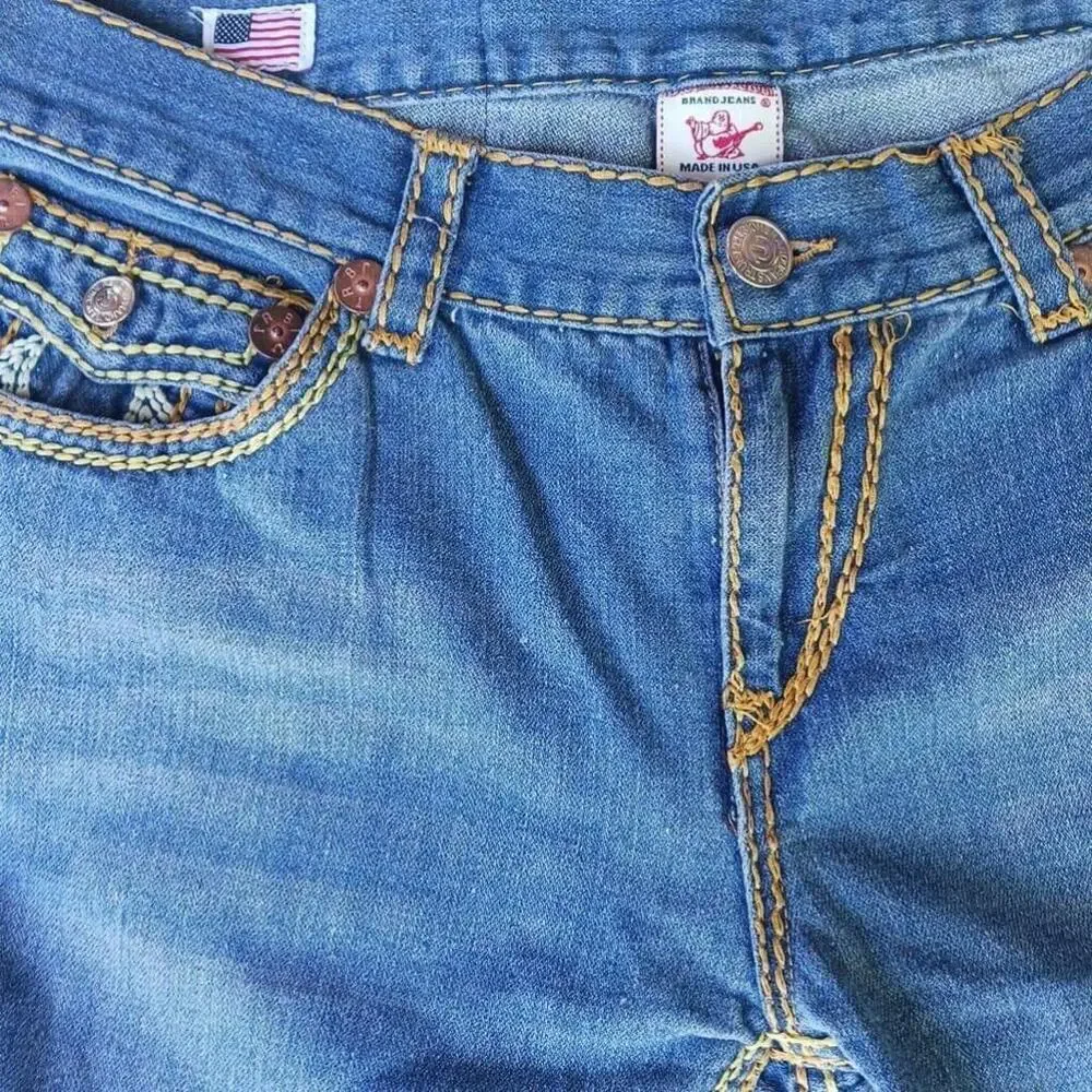 Vintage True Religion Bobby Jeans Mens 38x31 Y2K Dark Wash